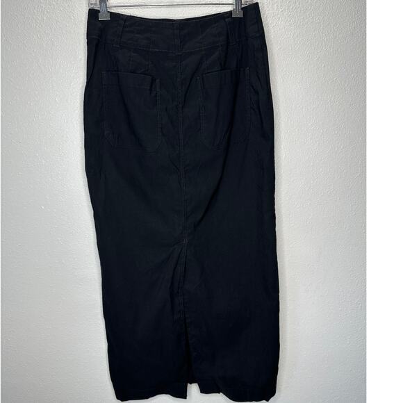 Maeve Black Colette Form Fitting High Rise Front Zip Maxi Skirt S - Picture 4 of 14